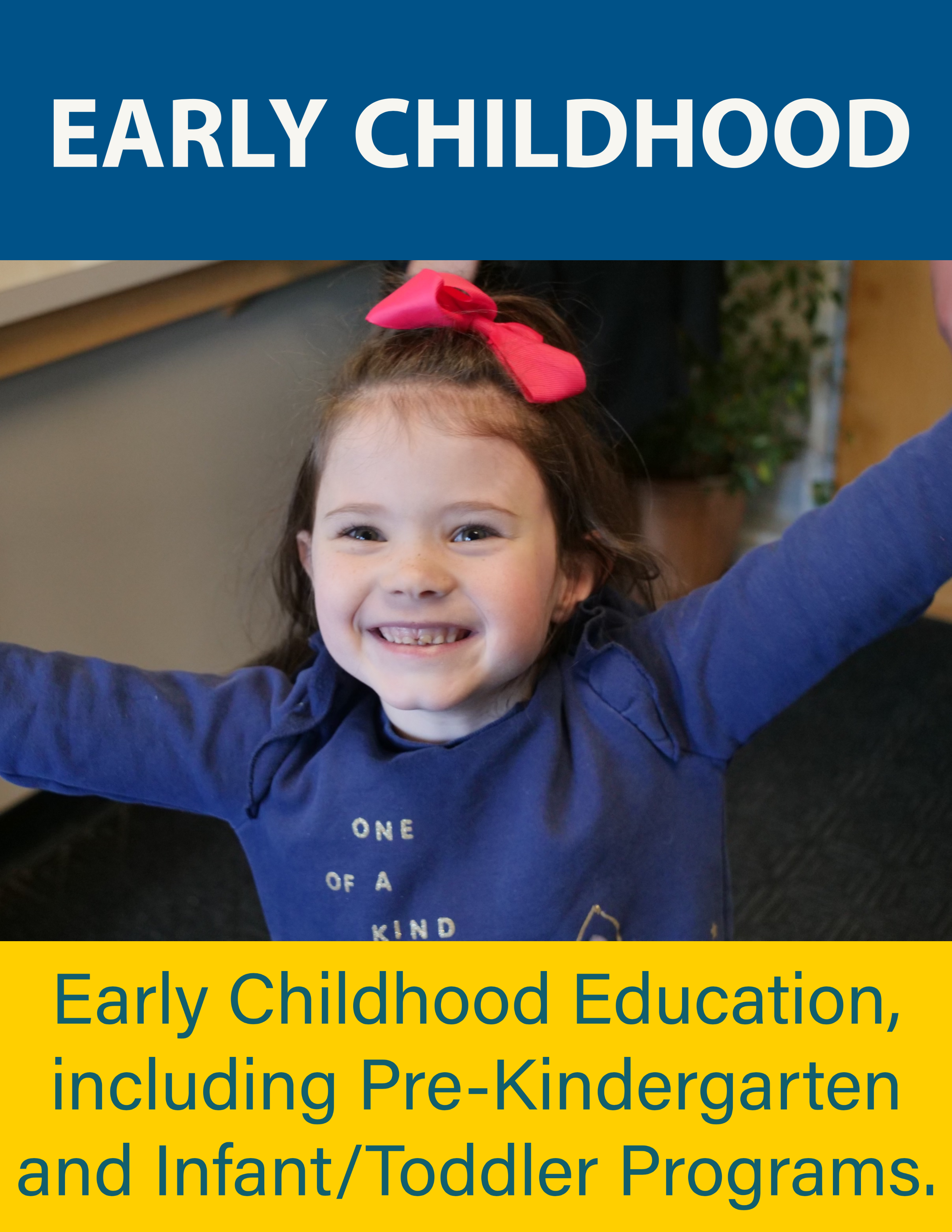Early Childhood Education, including Pre-Kindergarten and Infant/Toddler Programs.